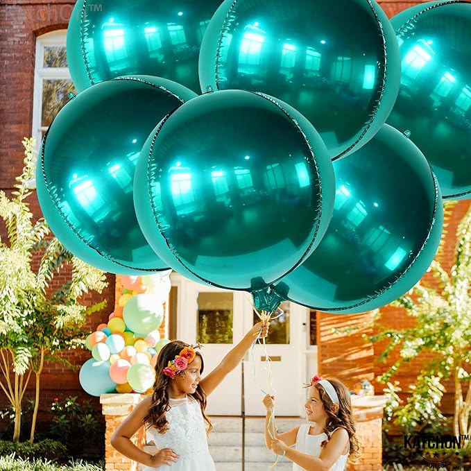 KatchOn, Emerald Green Balloons - Big 22 Inch, Pack of 6 | Dark Green Mylar Balloons for Emerald Green Party Decorations Emerald Green Foil Balloons for Graduation Decorations 2026 Jungle Party Decor