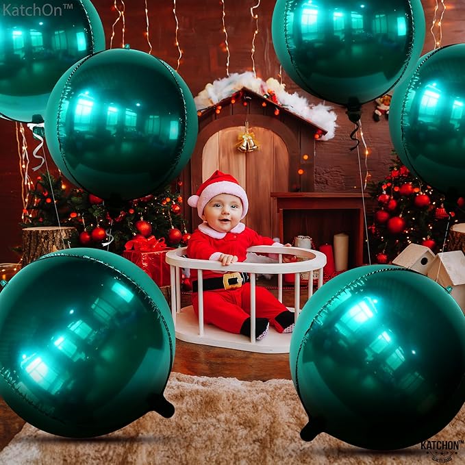 KatchOn, Emerald Green Balloons - Big 22 Inch, Pack of 6 | Dark Green Mylar Balloons for Emerald Green Party Decorations Emerald Green Foil Balloons for Graduation Decorations 2026 Jungle Party Decor