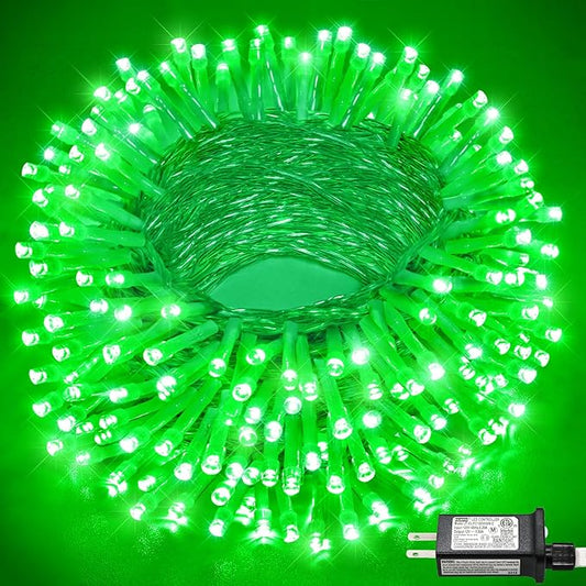 66FT 200 LED Outdoor String Lights, Plug in Christmas Lights Indoor Waterproof with 8 Modes, Connectable Clear Wire Fairy Twinkle Lights for Outside Home Patio Yard Party Holiday Decorations, Green