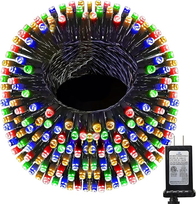 393 FT Christmas Light 1000 LED Xmas Lights Outdoor Christams String Lights Waterproof 8 Modes & Timer, Fairy Lights Plug in for Weeding, Patio, Party, Holiday,Christmas Decor (Multicolour)