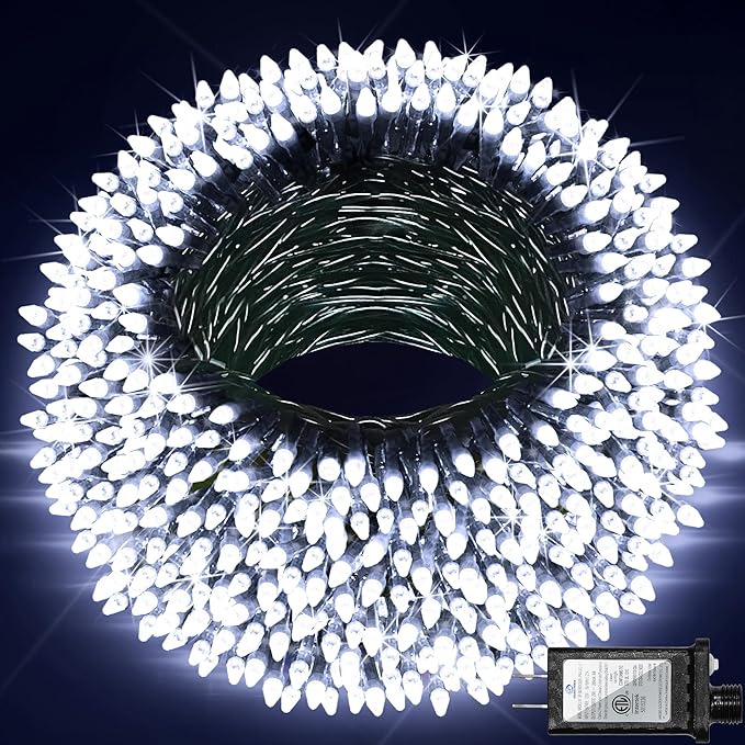 300 LED Indoor String Lights with 12 Modes, Green Wire Connectable Christmas Tree Lights with Timer, Dimmable Twinkle Fairy Lights, 75FT LED Lights for Bedroom Outdoor Home Patio Party, Cool White