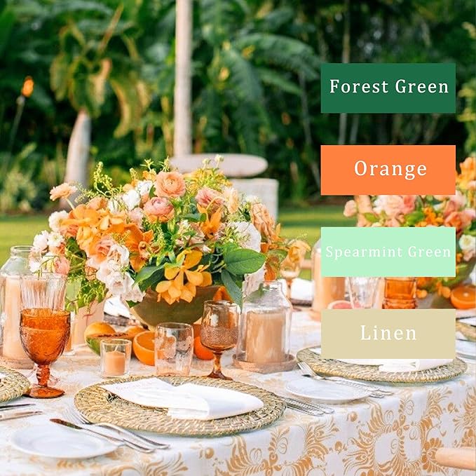 8 Rolls Crepe Paper Streamers, Green and Orange Streamers Party Decorations for Fall Little Cutie Baby Shower Bridal Shower Wedding Birthday Fruit Party