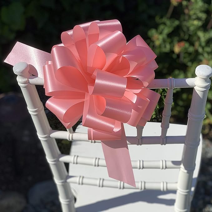 Large Rose Petal Pink Bows - 9" Wide, Set of 6, Easter, Spring, Mother's Day, Baby Shower, Gift Bows, Gender Reveal, Birthday, Presents, Breast Cancer Awareness, Anniversary, Valentine's Day, Office