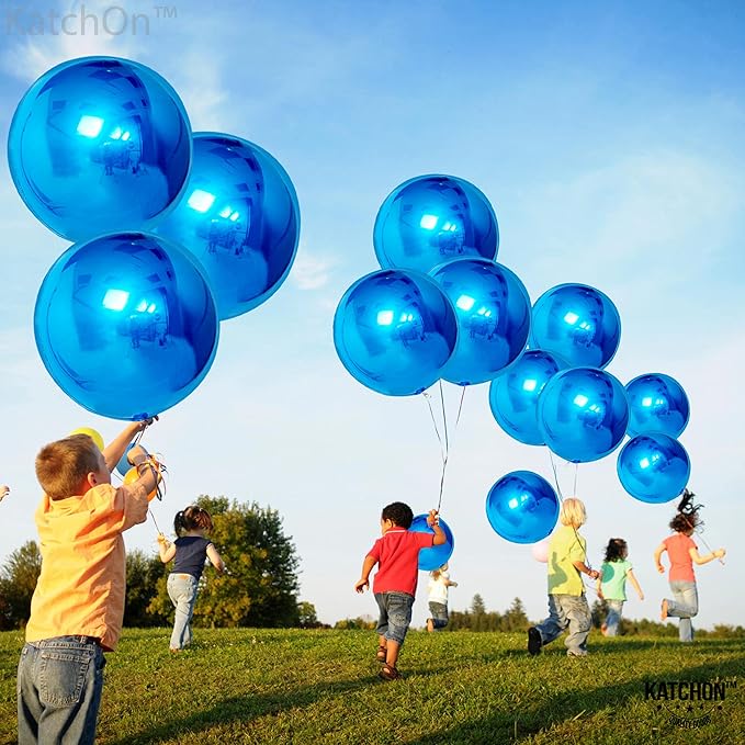 KatchOn, Royal Blue Balloons - 22 Inch, Pack of 12 | Large Metallic Blue Balloons for Royal Blue Graduation Decorations, Retirement Party Decorations | Fathers Day Decorations, Birthday Decor