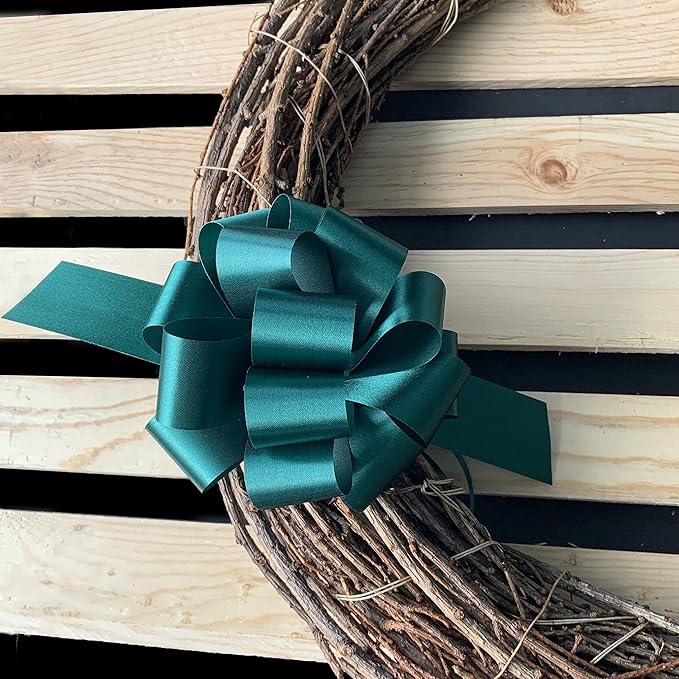 GiftWrap Etc. Hunter Green Decorative Pull Bows - 5" Wide, Set of 10, St. Patrick's Day, Easter, Spring, Earth Day, Wreath, Swag, Garland, Gift Wrap, Baskets, Fundraiser, Birthday, Party, Office