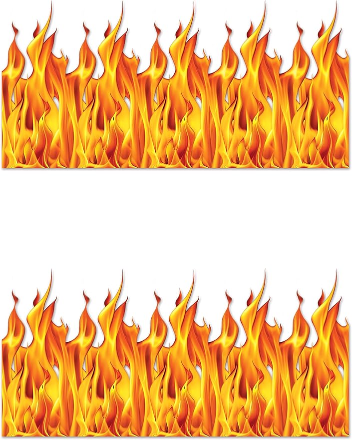 Beistle Flame Backdrop 2 Piece, Multicolored