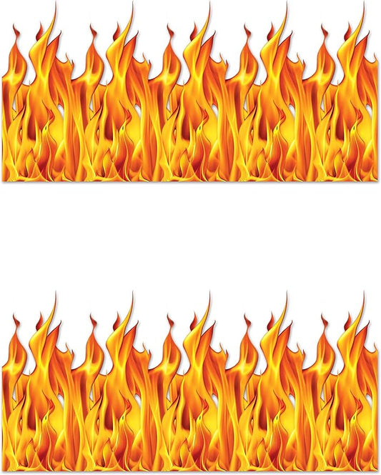Beistle Flame Backdrop 2 Piece, Multicolored