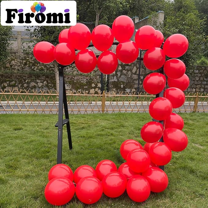 Firomi Red Balloons 12-inch 100 Pack Big Helium Matte Round Red Thicken Latex Balloon for Birthday Party Valentine's Day Wedding (with 3 Ribbons)