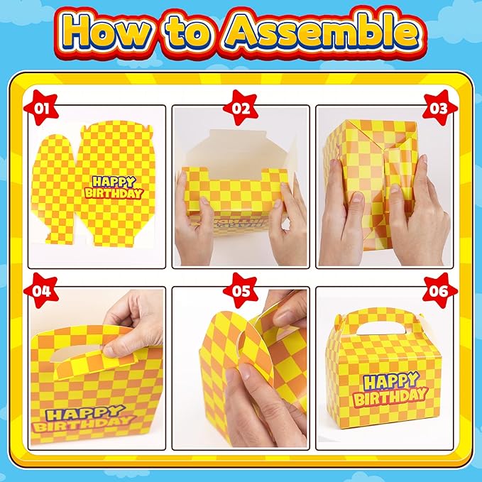 Bsenhe 16PCS Cartoon Gift Bag, Cartoon Birthday Decorations Goodie Bags Party Favor Boxes for Theme Birthday Party Supplies Sky White Cloud Cow Print Candy Bags