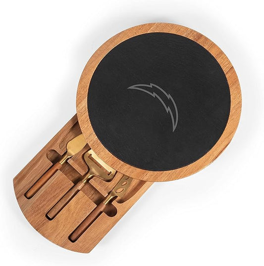 PICNIC TIME NFL Unisex-Adult NFL Insignia - Acacia and Slate Serving Board with Cheese Tools