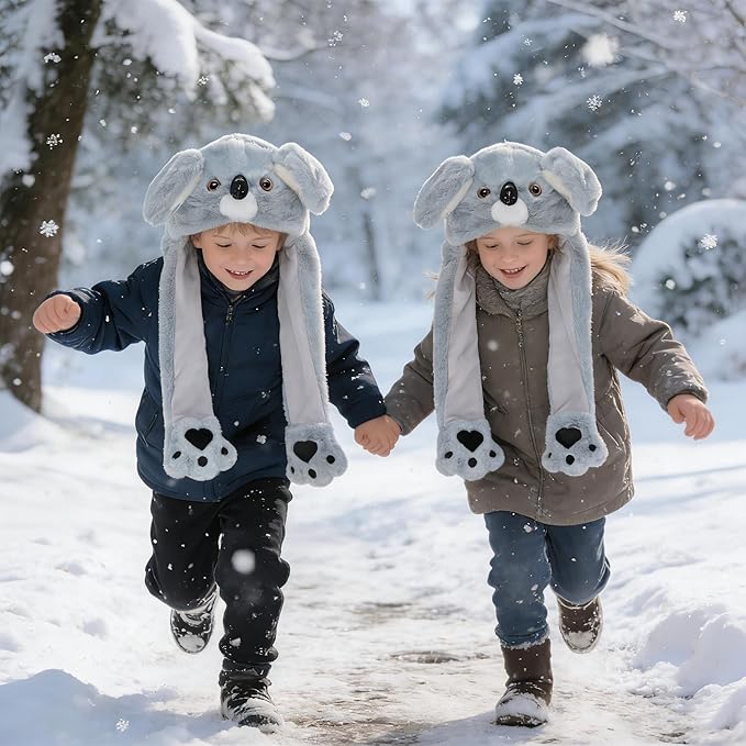 Animal Hat with Funny Plush Moving Ears,Crazy Hats for Kids Holiday Cosplay Easter Dress Up Cute Hat Kids Gift