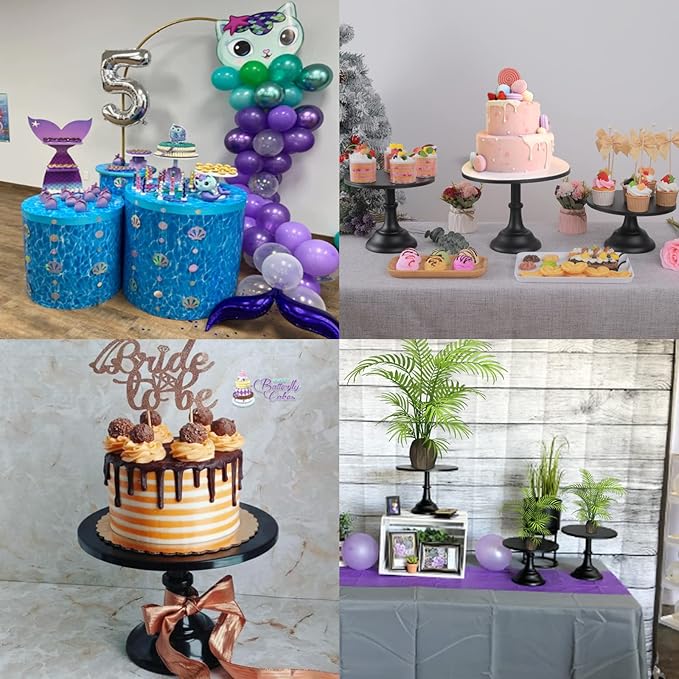 3 Pcs Metal Cake Stand, Cake Pop Stand Set of Disc Diameter 8" 10" 12", Tall Cake Stands for Dessert Table, Perfect Display for Wedding, Graduation Party, Birthday, Baby Shower, Decorations