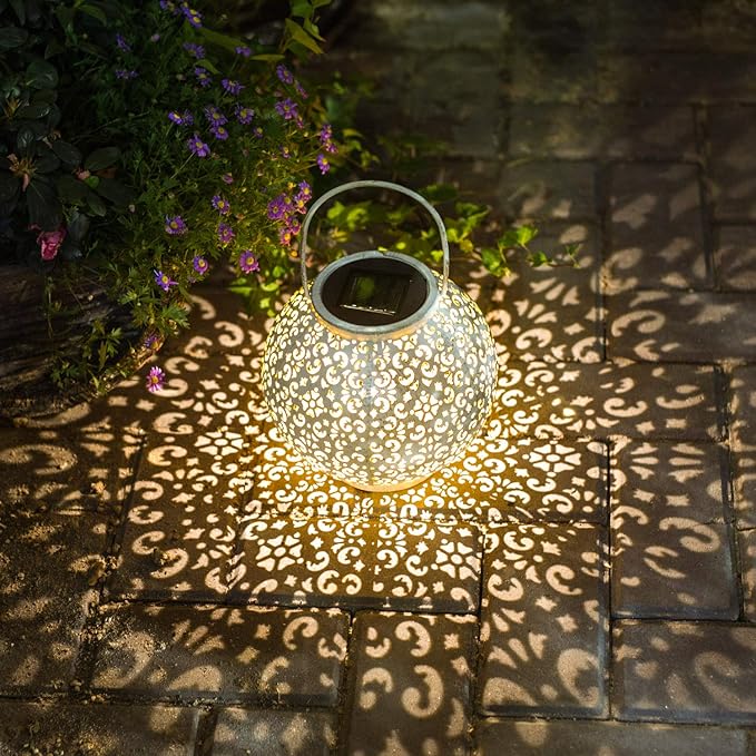 Outdoor Solar Big Lantern Waterproof Mothers Day Garden Gifts for Mom Women ,Solar Garden Lights for Backyard Table Walkway,Birthday Gifts for Grandma Wife (White,1Pack)