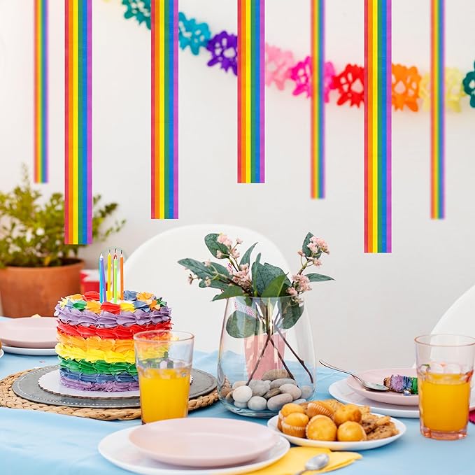 8 Rolls Crepe Paper Streamers, Rainbow Streamers Party Decorations for Birthday Baby Shower Bridal Shower Wedding Party Easter St Patrick's Day Pride Month