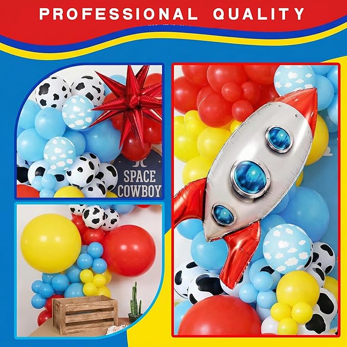 100pcs Hawaii Balloons Garland Arch Kit with Balloons for Birthday Decorations,Party Supplies for boys Girls (Rocket)
