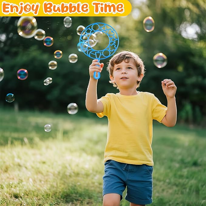 Big Bubble Wands Set,6 PCS Large Bubbles Maker Wand Set with Tray,Bubble Making Toys for Kids Summer Outdoor Birthday Party Favors