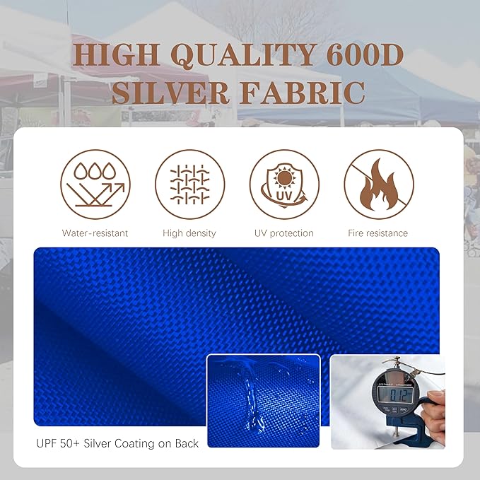 SCOCANOPY Commercial 10x10 Pop Up Canopy Replacement Cover Top with Air Vent,Canopy Cover ONLY, (Royal Blue)
