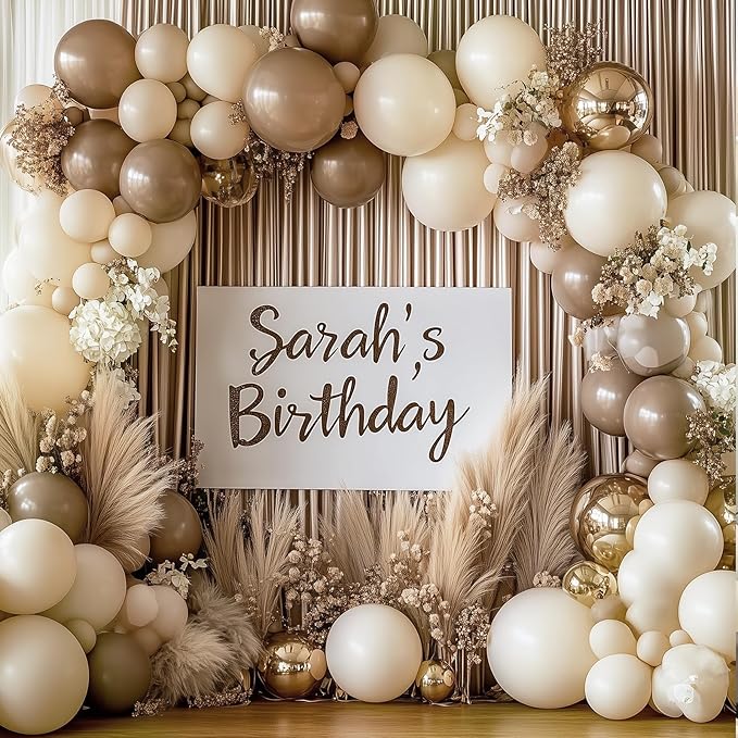 RUBFAC 87pcs Sand White Balloons Different Sizes 18 12 10 5 Inch for Garland Arch White Sand Party Latex Balloons for Birthday Party Graduation Wedding Anniversary Baby Shower Party Decoration