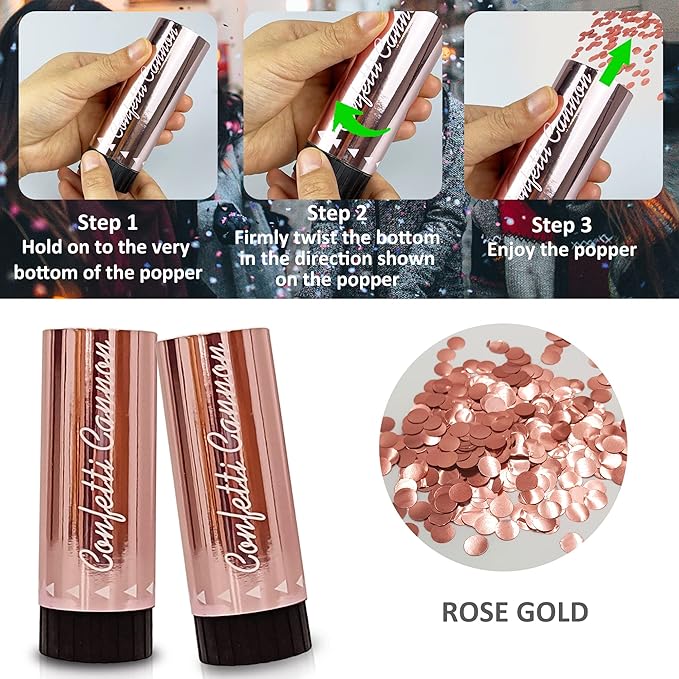 Party Confetti for Wedding Birthday Graduation Baby Shower Anniversary Christmas New Year's Kids Fun Party Supplies Decorations and Favors (Rose Gold)