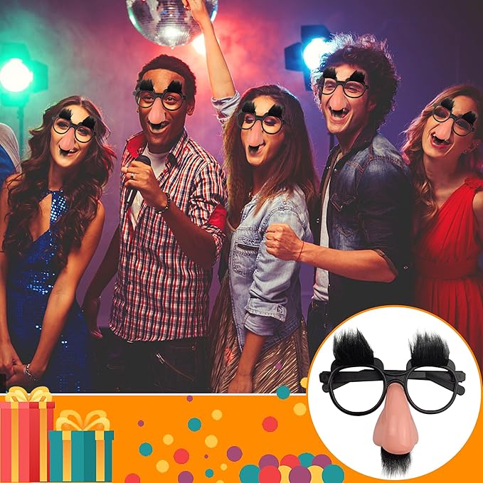 30 PCS Disguise Glasses with Funny Nose Funny Glasses with Eyebrows and Mustache Party Favors for Costume Halloween and Birthday Parties