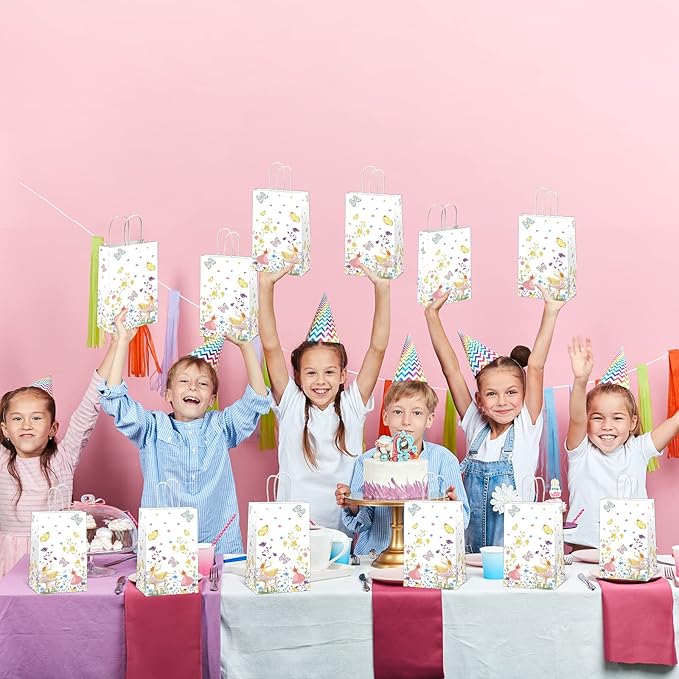 gisgfim 12pcs Truly Fairy Paper Treat Bags with Handles Talking Party Supplies Bags Tea Luncheon Garden Birthday Party Decoration Supplies