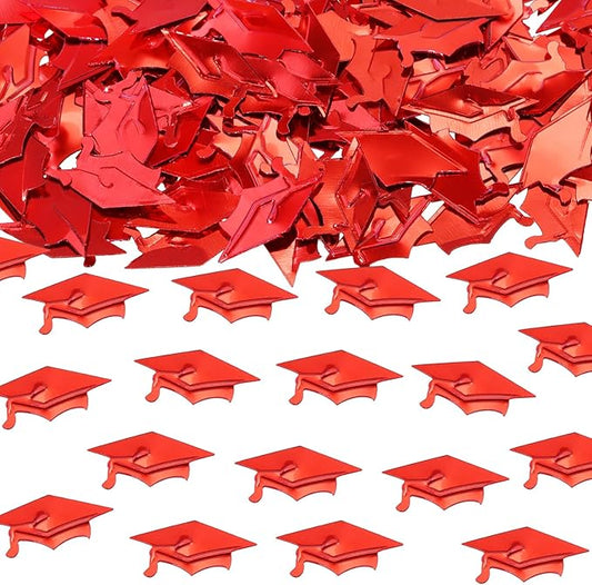ONLYKXY 15gram Glitter Table Confetti Decor Scatter Bless Confetti Grad Party Decor for Congrats College Graduation Birthday Wedding Party Chocolate Favor Envelope Decal (Red Graduation Cap)