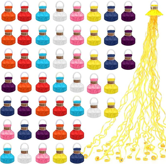 Arrowbash 48 Pcs No Mess Streamers Confetti Hand Throw Streamers Paper Crackers for New Years Wedding Opening Celebrations Birthday Retirement Engagement Graduation Party Favors Decor(Multicolor)