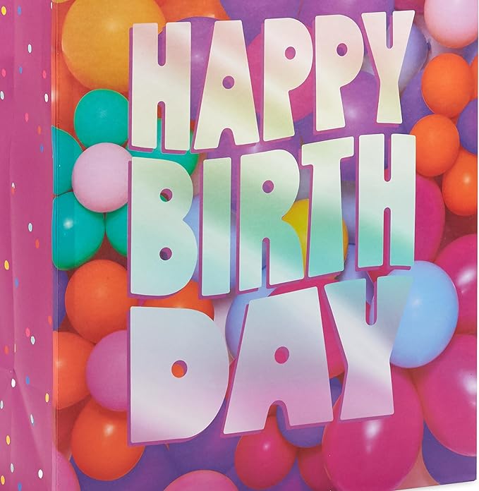 Hallmark Assorted Birthday Gift Bags (8 Bags: 3 Small 6", 3 Medium 9", 2 Large 13") Smiling Sun, Balloons, Cute Flowers and Plants