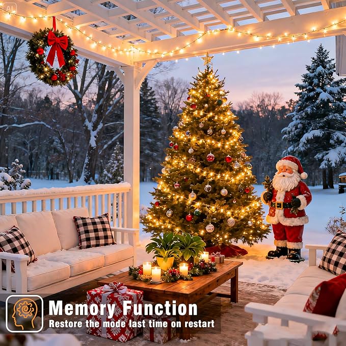 262FT 800 LED Outdoor String Lights, Extra Long Christmas Lights Indoor Waterproof, 8 Modes Plug in Fairy Twinkle Lights for Outside Bedroom Wedding Party Garden Holiday Decorations, Warm White