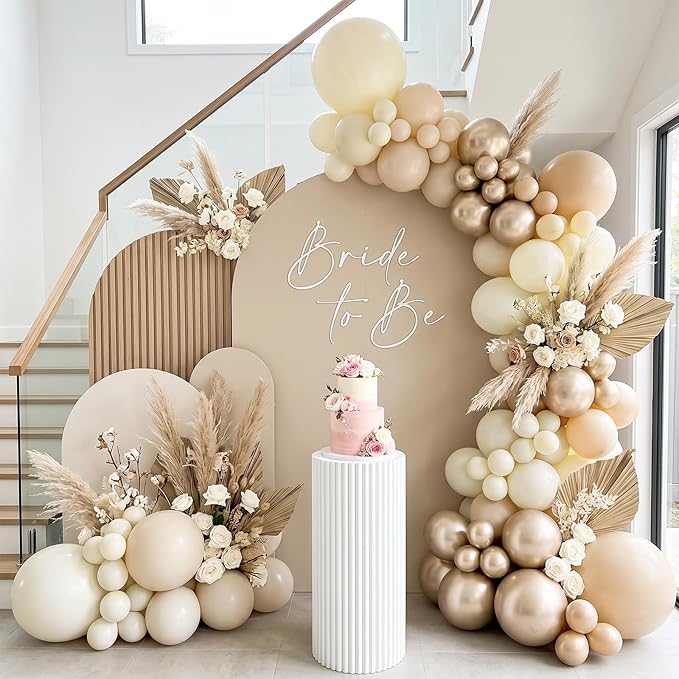 RUBFAC 135pcs Ivory White Balloons Different Sizes 18 12 10 5 Inch Latex Balloon Garland Arch for Party Decoration Birthday Gender Reveal Wedding Anniversary Baby Shower Party Supplies