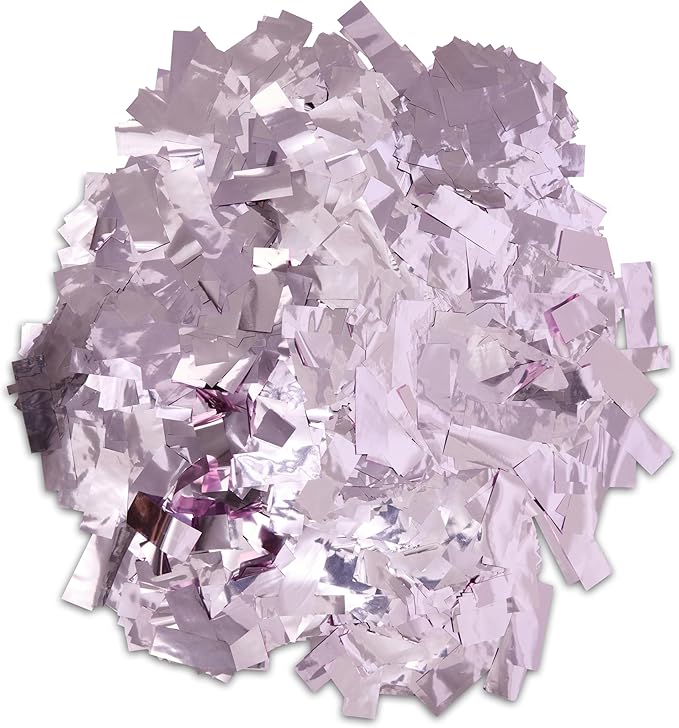 Metallic Confetti, 1 lb Bag, Shiny Foil Rectangles for Parties, Weddings, Events (PINK)