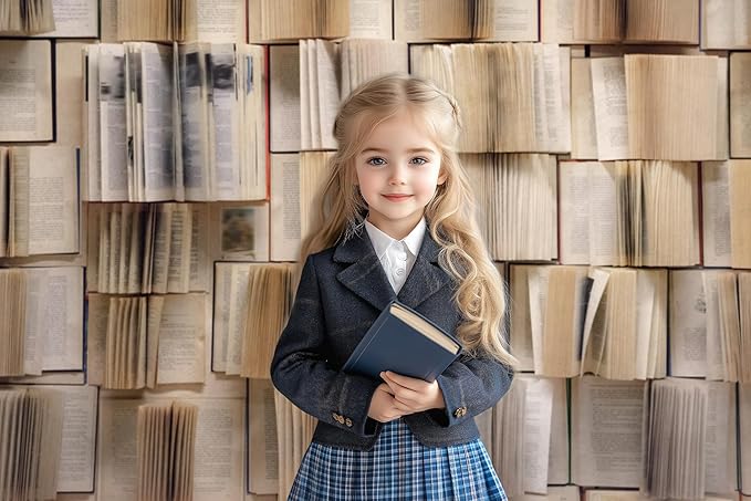 Kate 8x8ft/2.5x2.5m Vintage Bookshelf Backdrop Book Reading Background Photography Studio Props