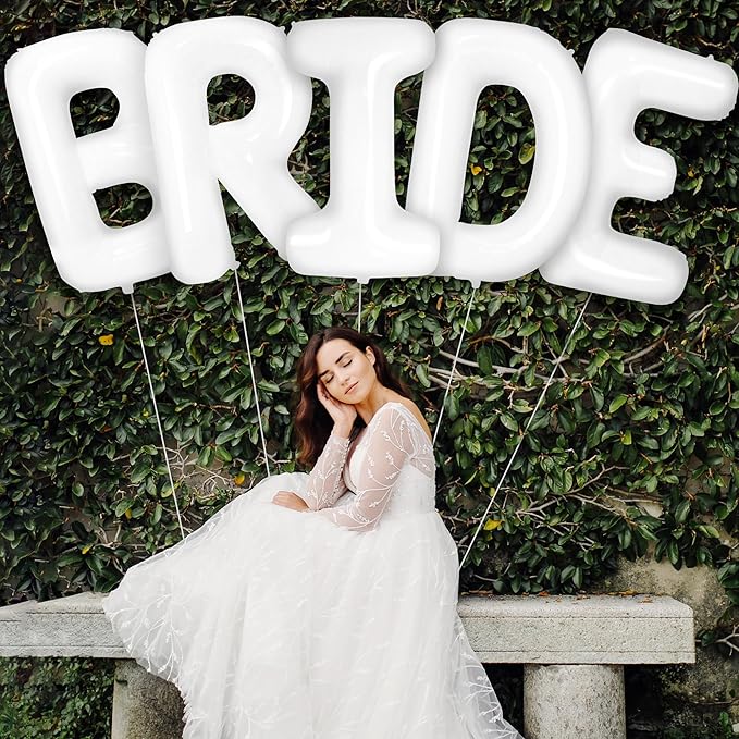 KatchOn, Giant Bride Balloons White - 40 Inch | Bachelorette Party Decorations | White Bride Balloon for Bridal Shower Decorations | Bridal Shower Balloon | Bachelorette Balloons