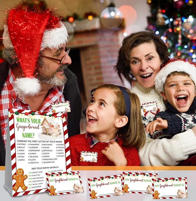 Christmas Party Decorations-Christmas Decorations-Christmas Party Games-What is Your Gingerbread Name?