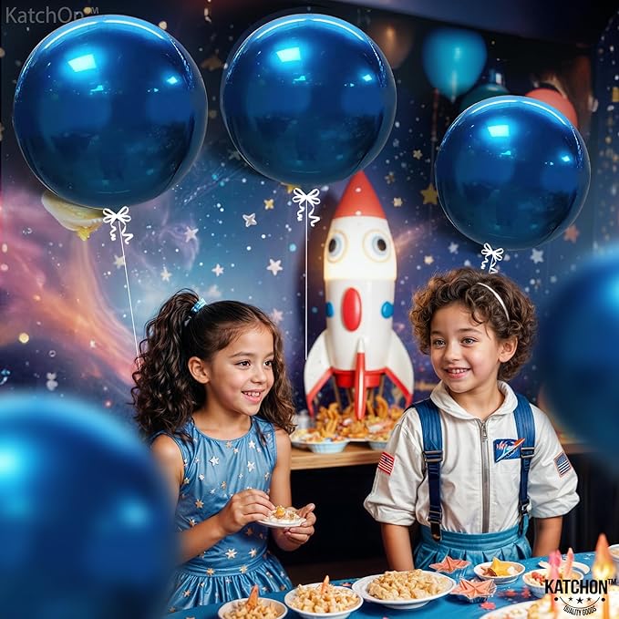 KatchOn, Metallic Blue Balloons - Big 22 Inch, Pack of 6 | Blue Mylar Balloons for Fathers Day Decorations | Graduation Decorations 2026, Blue Party Decorations, Birthday Decorations