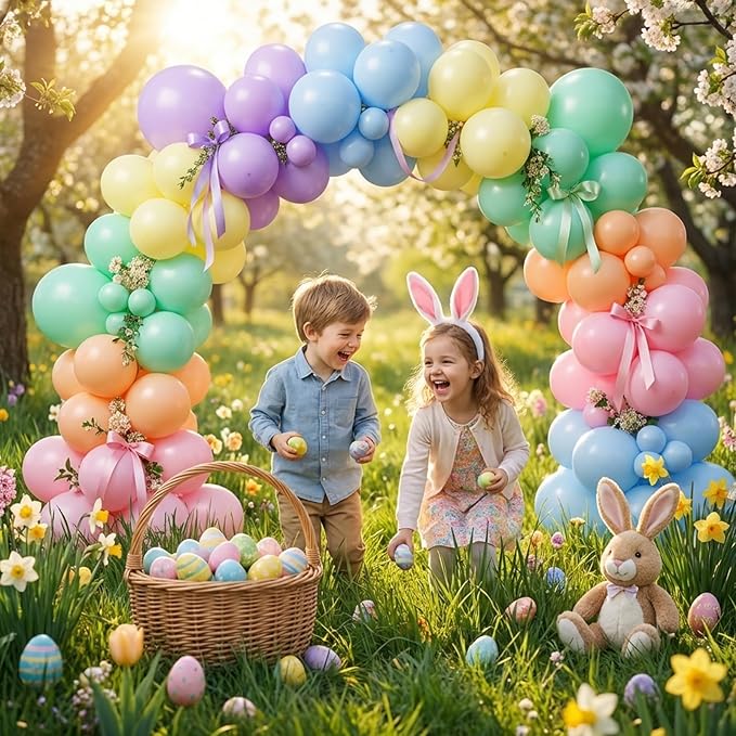 Pastel Balloons Arch Kit,Rainbow Balloon Garland,18 12 10 5 Inch Different Sizes Pastel Latex Balloons for Birthday Spring Easter Baby Shower Wedding Anniversary Party Decorations