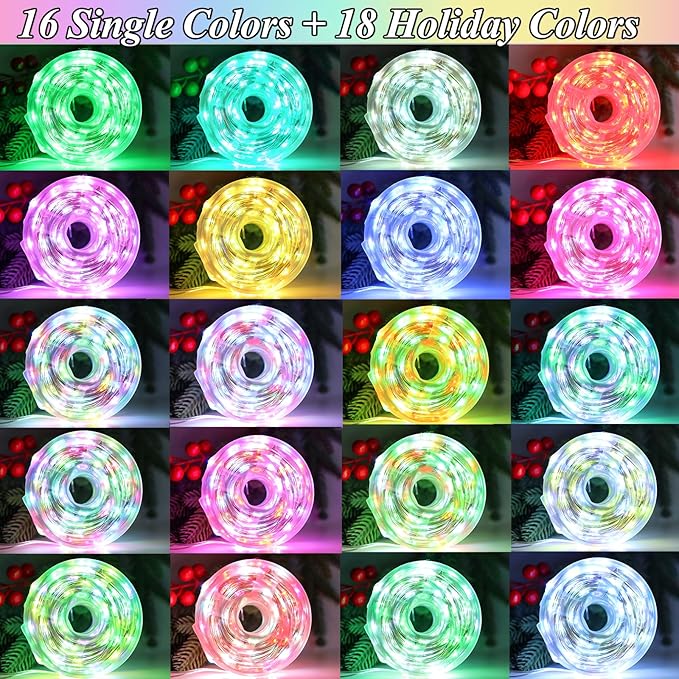 Lovelite Fairy Lights 34 Colors Changing, 2 Pack Total 40FT 120LED 4th of July String Lights Battery USB Operated, Waterproof Twinkle Lights with Remote for Holiday Wedding Party Indoor Outdoor