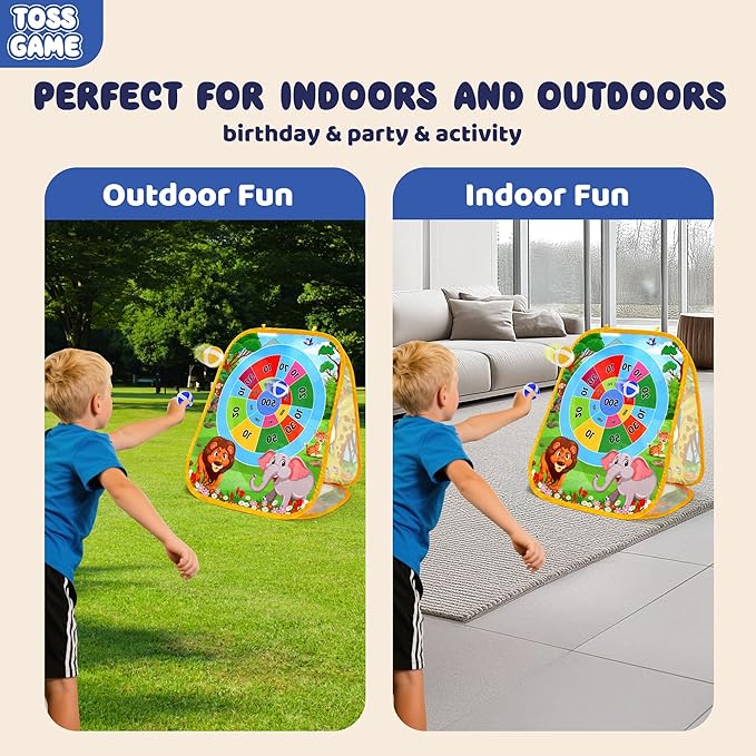 JoyRapt 3 in 1 Bean Bag Toss Outdoor Toys for Toddlers Kids, Cornhole Outside Toys, Carnival Game Toodler Outdoor Indoor Gift for Birthday or Christmas for Ages 3-12 (Animal)