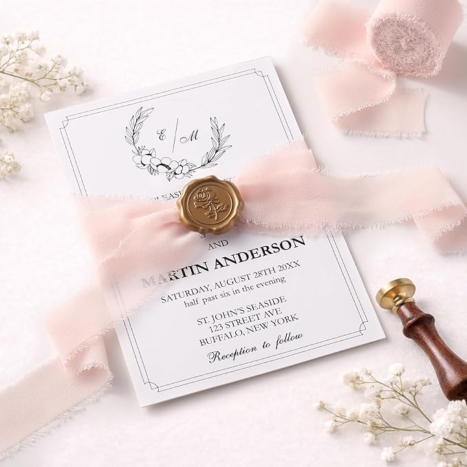 DORIS HOME Pink Chiffon Ribbon for Flower Bouquet, 1" x21Yd Fabric Ribbon for Gift Wrapping, Handmade Frayed Ribbon for Wedding Invitations/Christmas Decorations