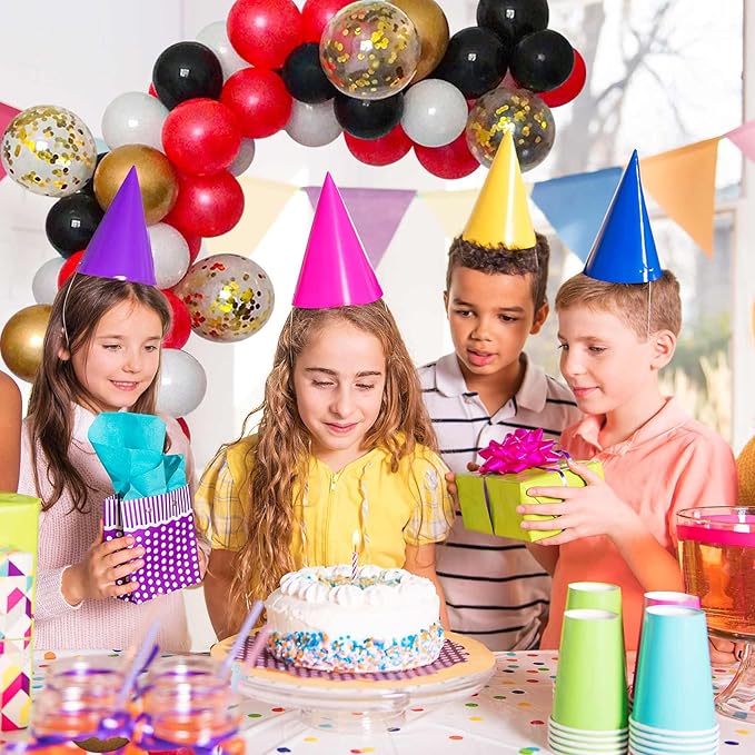 DIY Balloon Arch & Garland Kit, 113Pcs Party Balloons Decoration Set, Gold Confetti Balloons & Gold Red Black White Latex Balloons for Baby Shower, Wedding, Birthday, Graduation Party
