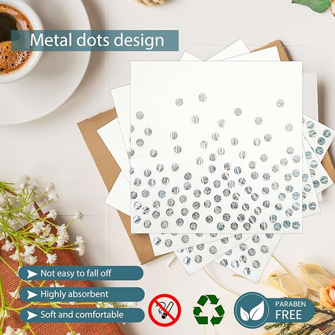 72Pcs Iridescent Silver Plates and Napkins Party Supplies, Holographic Disposable Paper Plates Napkins with Forks Tableware Set for Mermaid Birthday Wedding Iridescent Party Decorations