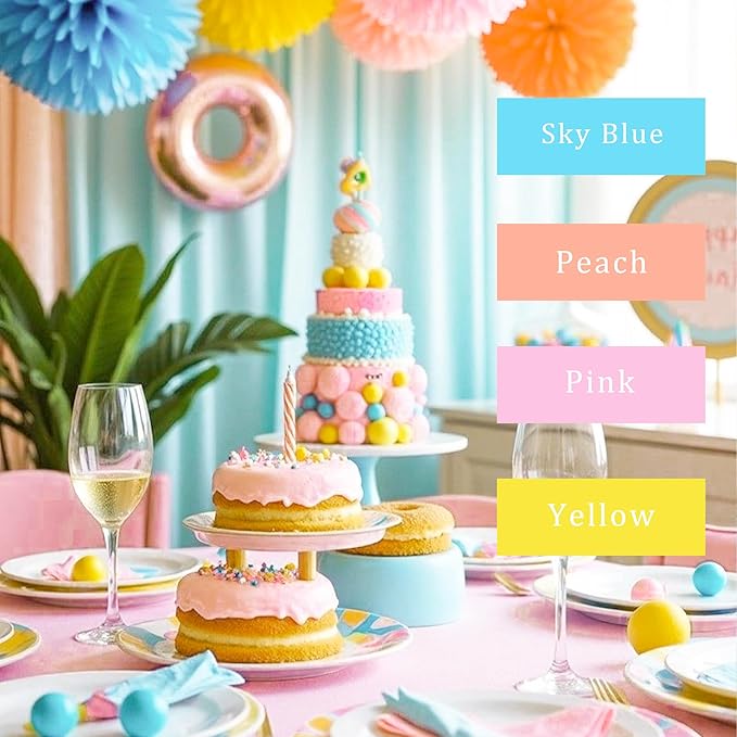 8 Rolls Crepe Paper Streamers, Candy Streamers Party Decorations for Birthday Baby Shower Memaid Easter Party
