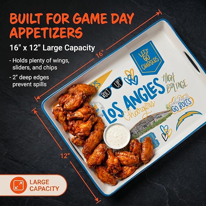 NFL Loco Fan Large Serving Tray w/Handles