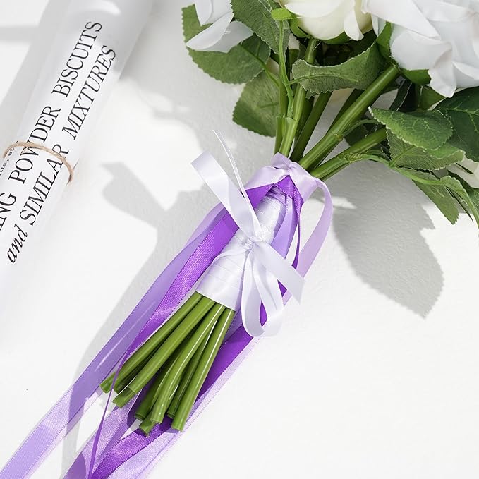 MAYREEL 3/8 Inch Purple Satin Ribbon for Gift Wrapping Wedding Bridal Shower Crafts 5 Rolls 10 Yards Each Color Total 50 Yards