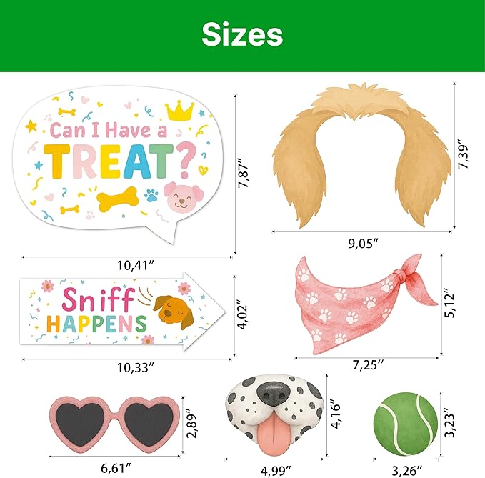 Dog Birthday Photo Booth Props & Puppy Party Decorations - 20pcs
