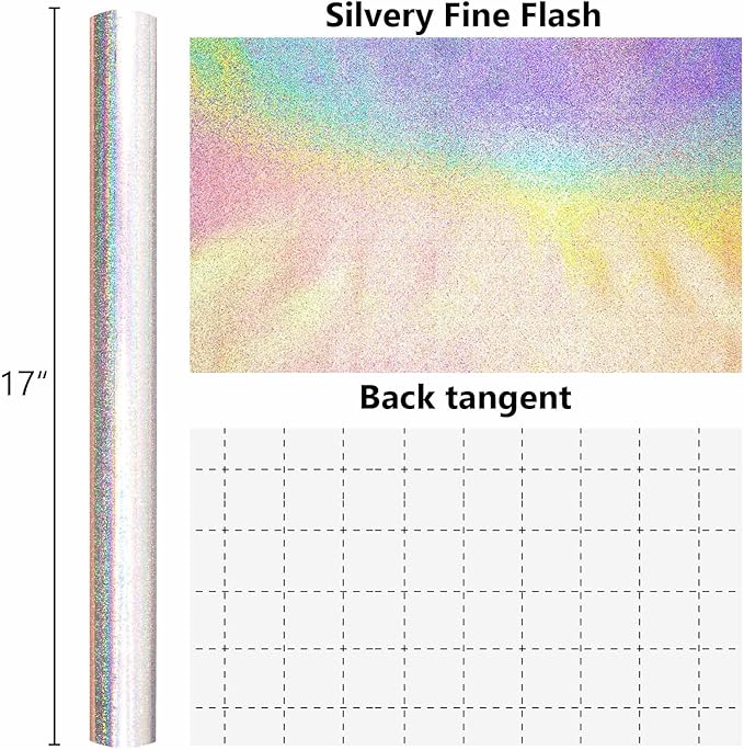 Burymento Silver Wrapping Paper Roll, Metallic Holographic Point Gift Wrap for Birthday, Valentines, Mothers day, Graduation, Wedding, Fathers day, Baby Shower, Christmas (17 IN x 32.8 FT)