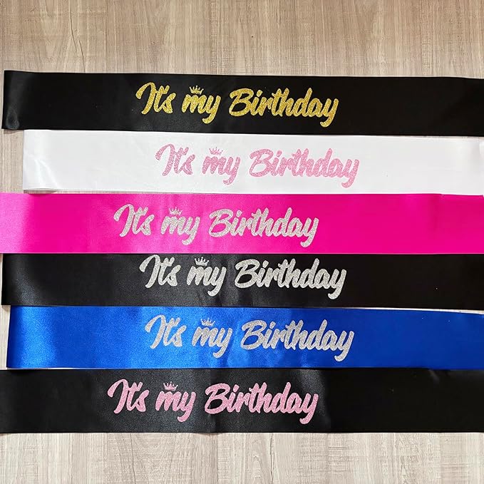 It's My Birthday Sash Black with Glitter Gold Letters Happy Birthday Sash for Men Boy Bday Gift Ideas Party Favors