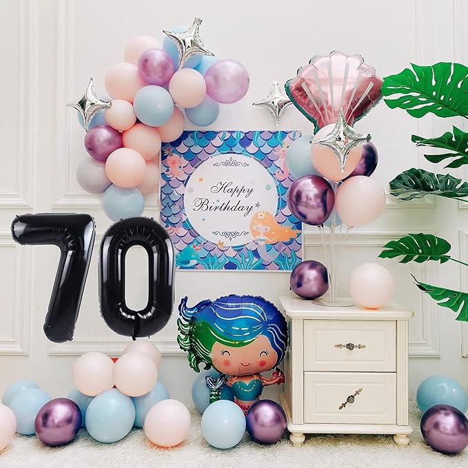 40 inch Number Balloon 0-9 Black Large Number 70 Balloons,Digital Balloons for Birthday Party Celebration Decorations Supplies, Helium Foil Number Balloons for Wedding Anniversary
