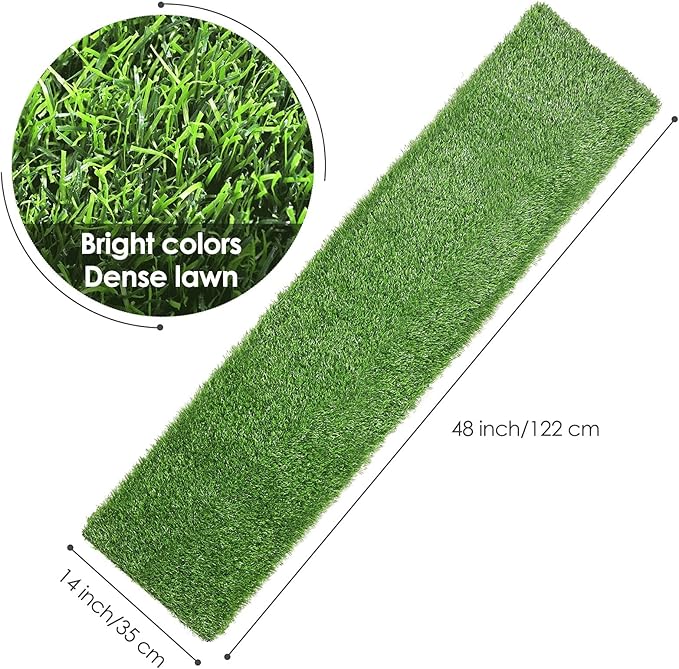 Ruisita Artificial Grass Table Runners 14 x 48 Inch Synthetic Grass Table Runners Grass Rug Table Decorations for Spring Summer, Wedding, Baby Shower, Party Decor