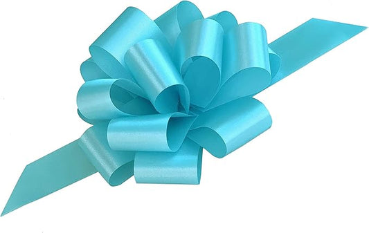 Pool Blue Decorative Gift Pull Bows, 5" Wide, Set of 10, Wreath, Swag, Garland, Gift Basket, Presents, Birthday, Fundraiser, Classroom, Office, Decoration, Christmas, Easter